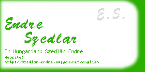 endre szedlar business card